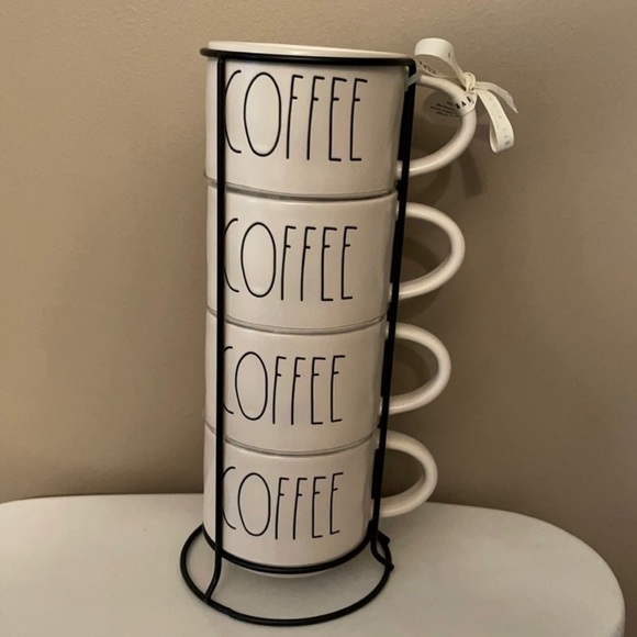 Rae Dunn COFFEE Stacked Mugs - Picture 1 of 1